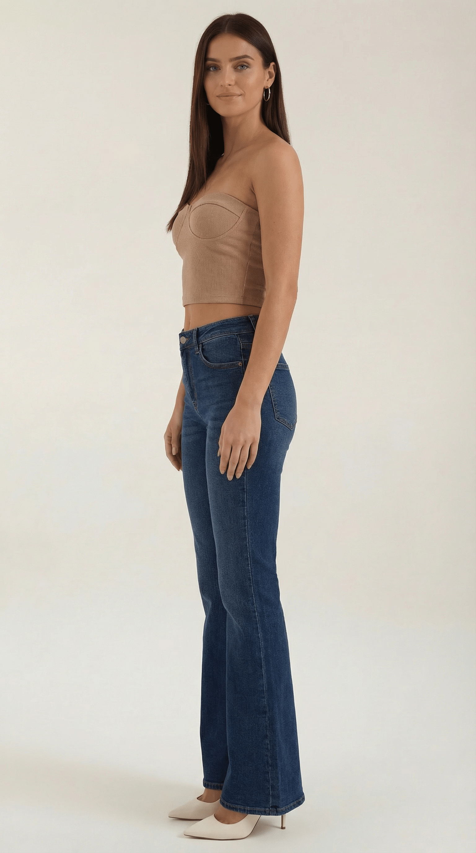 Strapless Fitted Crop Top-tops > crop tops > strapless crop tops-Laventaire-Laventaire