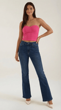 Strapless Fitted Crop Top-tops > crop tops > strapless crop tops-Laventaire-Dusty Pink-One size-Laventaire