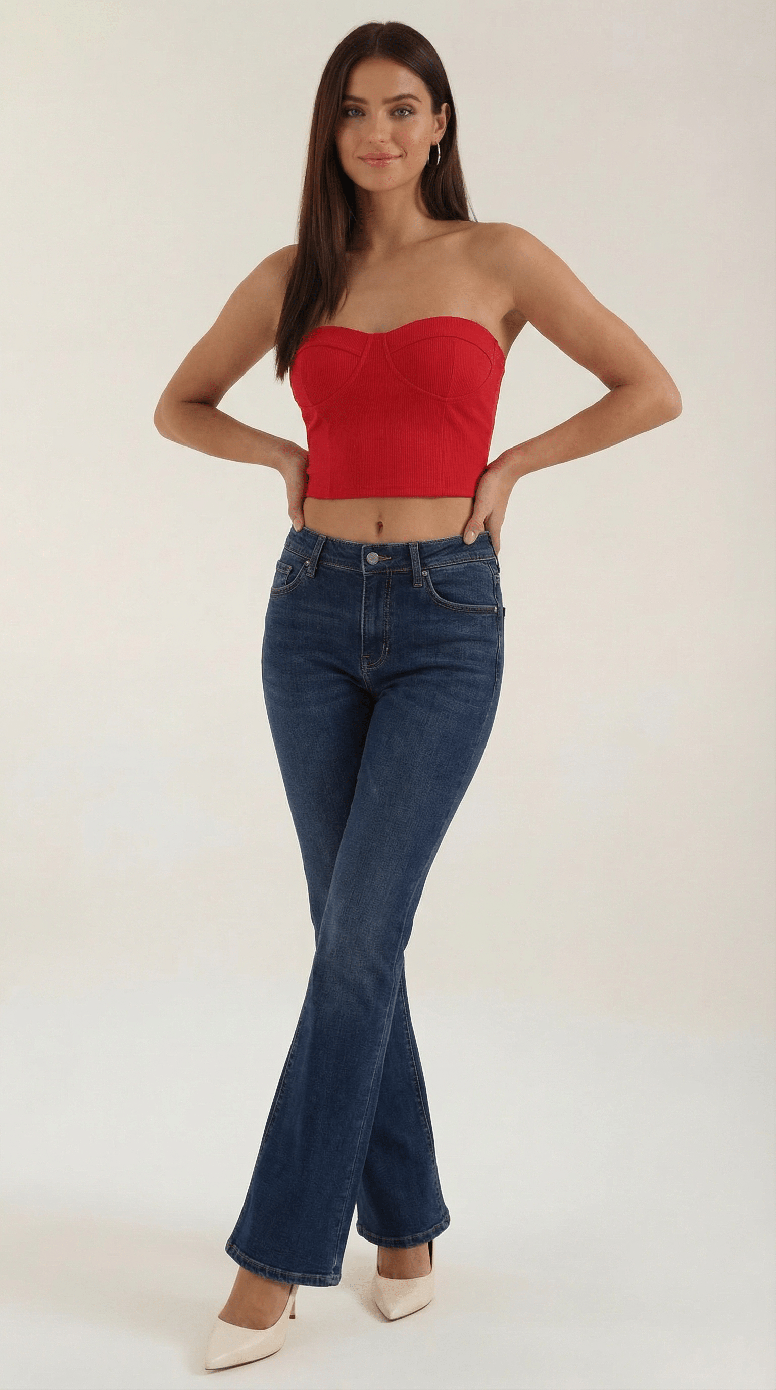 Strapless Fitted Crop Top-tops > crop tops > strapless crop tops-Laventaire-Red-One size-Laventaire