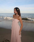 Strapless Layered Maxi Dress-dresses > maxi dress-Laventaire-Laventaire