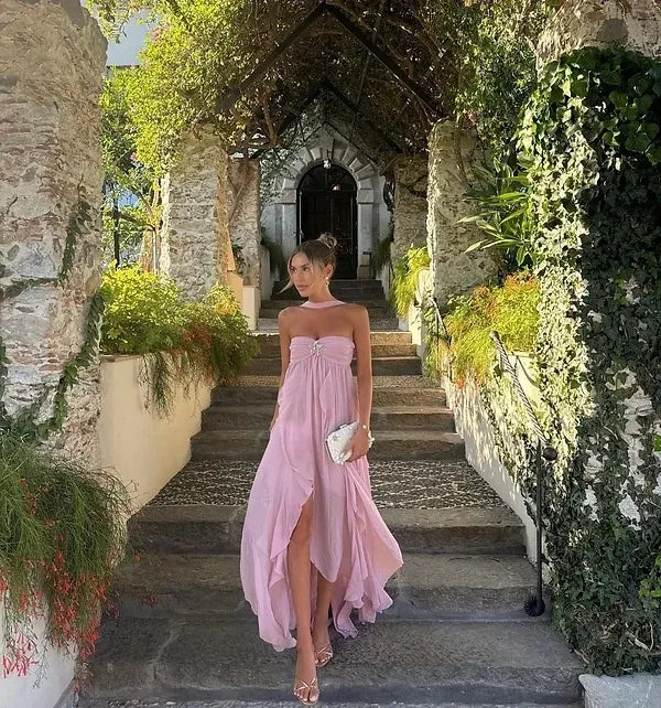 Strapless Layered Maxi Dress-dresses > maxi dress-Laventaire-Laventaire