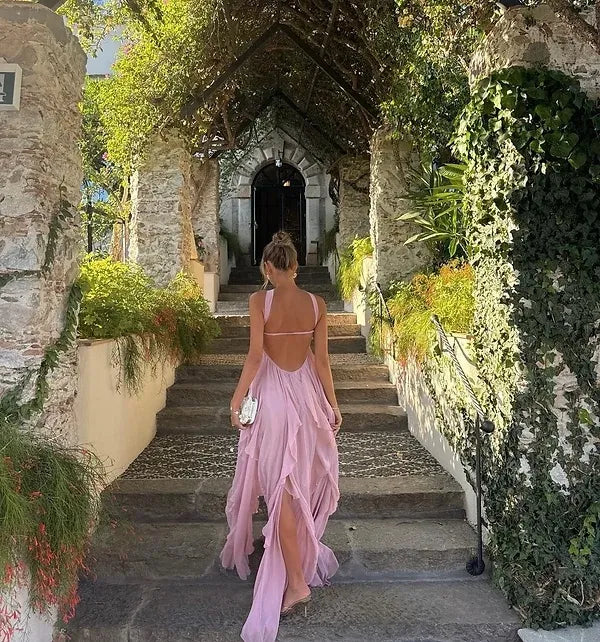 Strapless Layered Maxi Dress-dresses > maxi dress-Laventaire-Laventaire