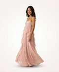 Strapless Layered Maxi Dress-dresses > maxi dress-Laventaire-Blush Pink-S-Laventaire