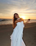 Strapless Layered Maxi Dress-dresses > maxi dress-Laventaire-White-S-Laventaire