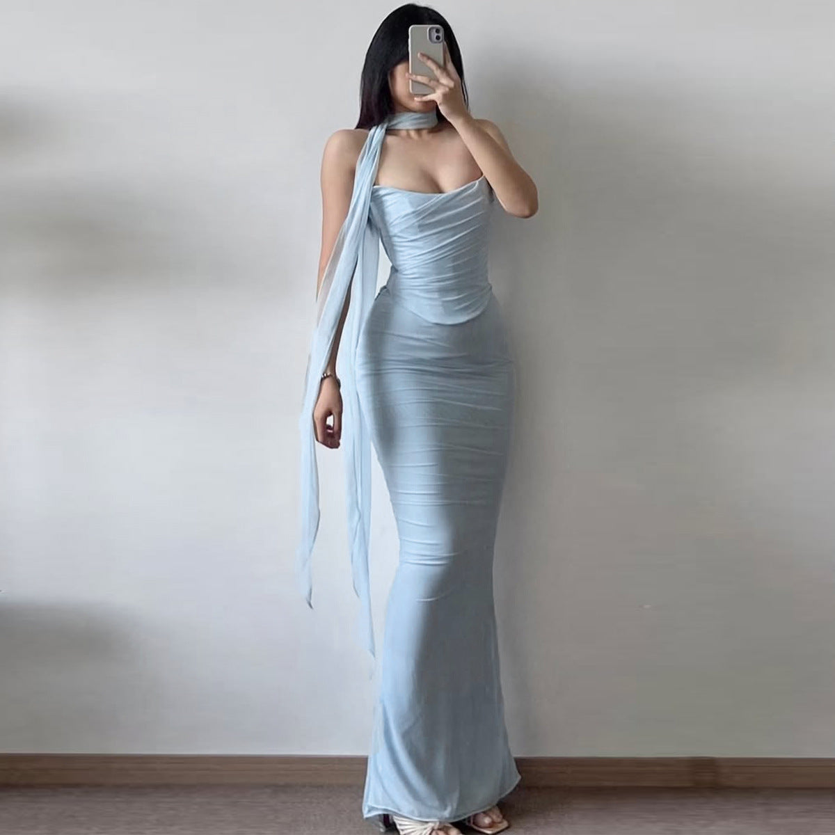 Strapless Maxi Dress-dresses > maxi dress-Laventaire-Laventaire