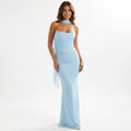 Strapless Maxi Dress-dresses > maxi dress-Laventaire-Light Blue-XS-Laventaire