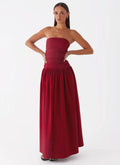 Strapless Maxi Dress-dresses > maxi dress-Laventaire-Red-S-Laventaire