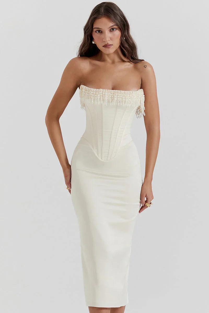 Strapless Maxi Evening Gown-dresses > evening gown-Laventaire-Laventaire