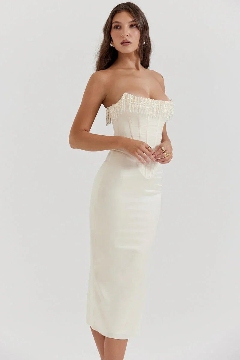 Strapless Maxi Evening Gown-dresses > evening gown-Laventaire-Laventaire