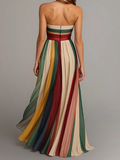 Strapless Pleated Maxi Dress-dresses > evening dress-Laventaire-Laventaire
