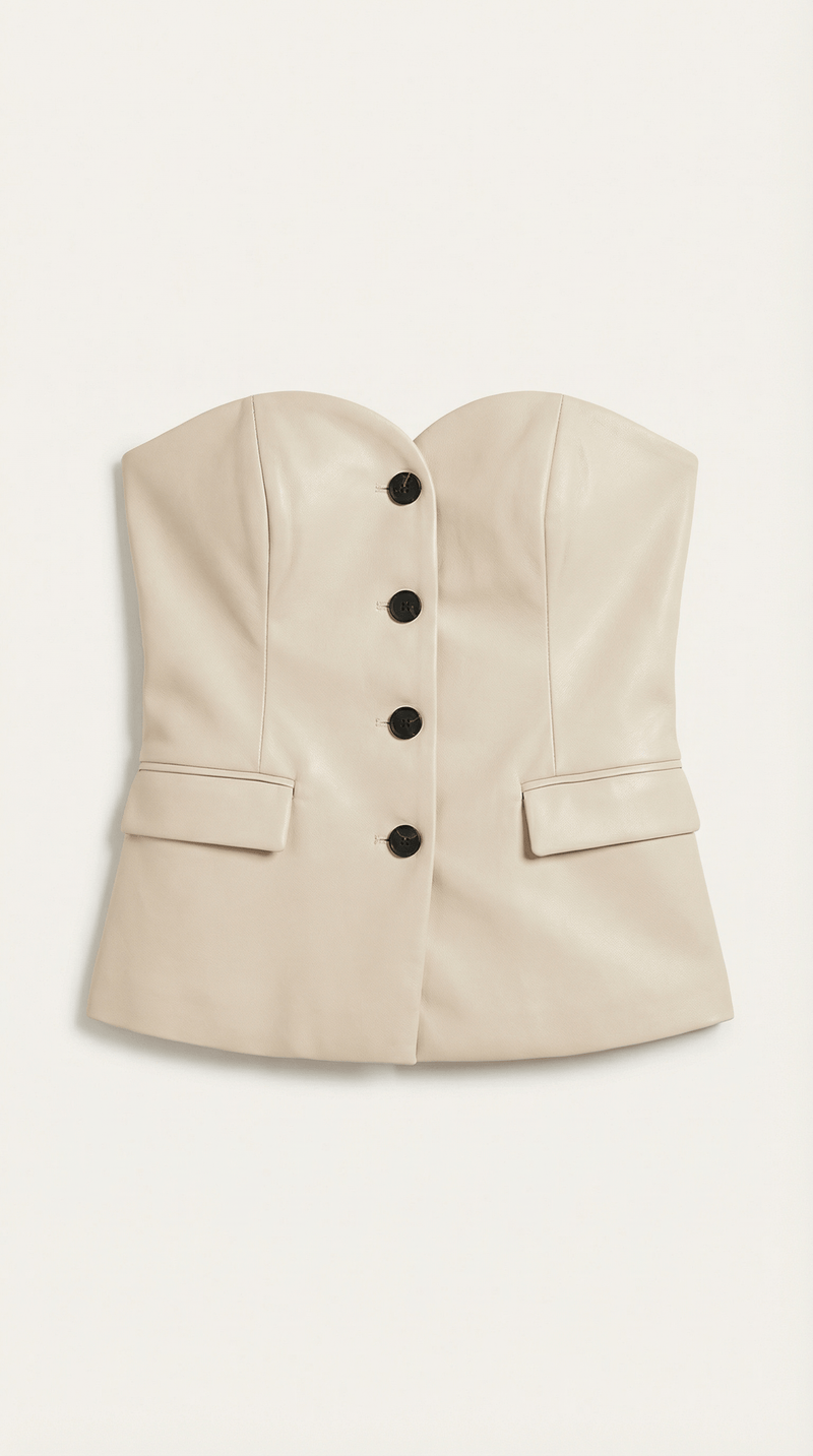 Strapless Tailored Blazer-blazers > tailored blazers-Laventaire-Laventaire