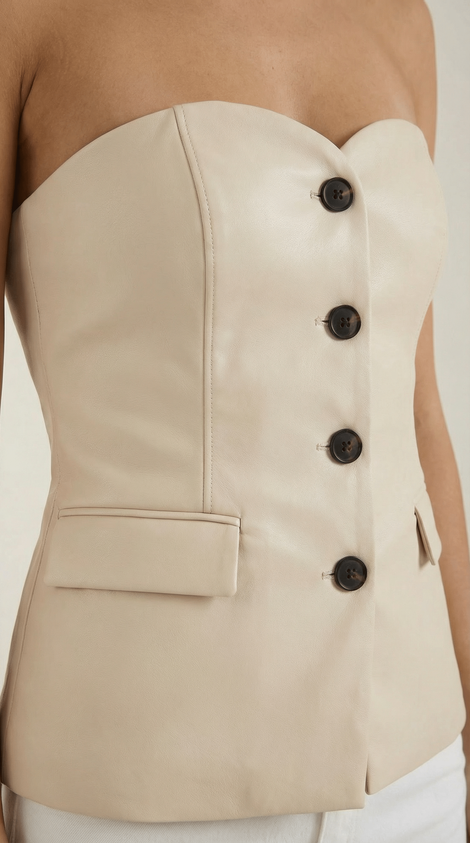 Strapless Tailored Blazer-blazers > tailored blazers-Laventaire-Laventaire