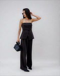 Strapless Wide Leg Outfit Set-sets > wide leg set-Laventaire-Laventaire