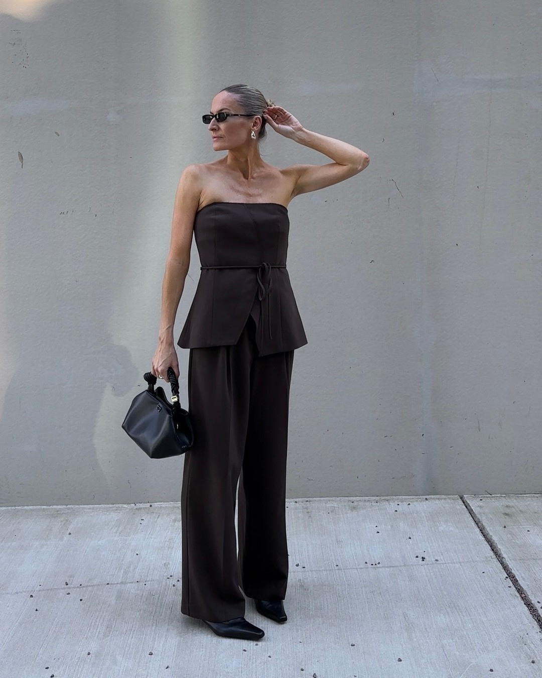 Strapless Wide Leg Outfit Set-sets > wide leg set-Laventaire-Laventaire