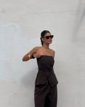 Strapless Wide Leg Outfit Set-sets > wide leg set-Laventaire-Laventaire