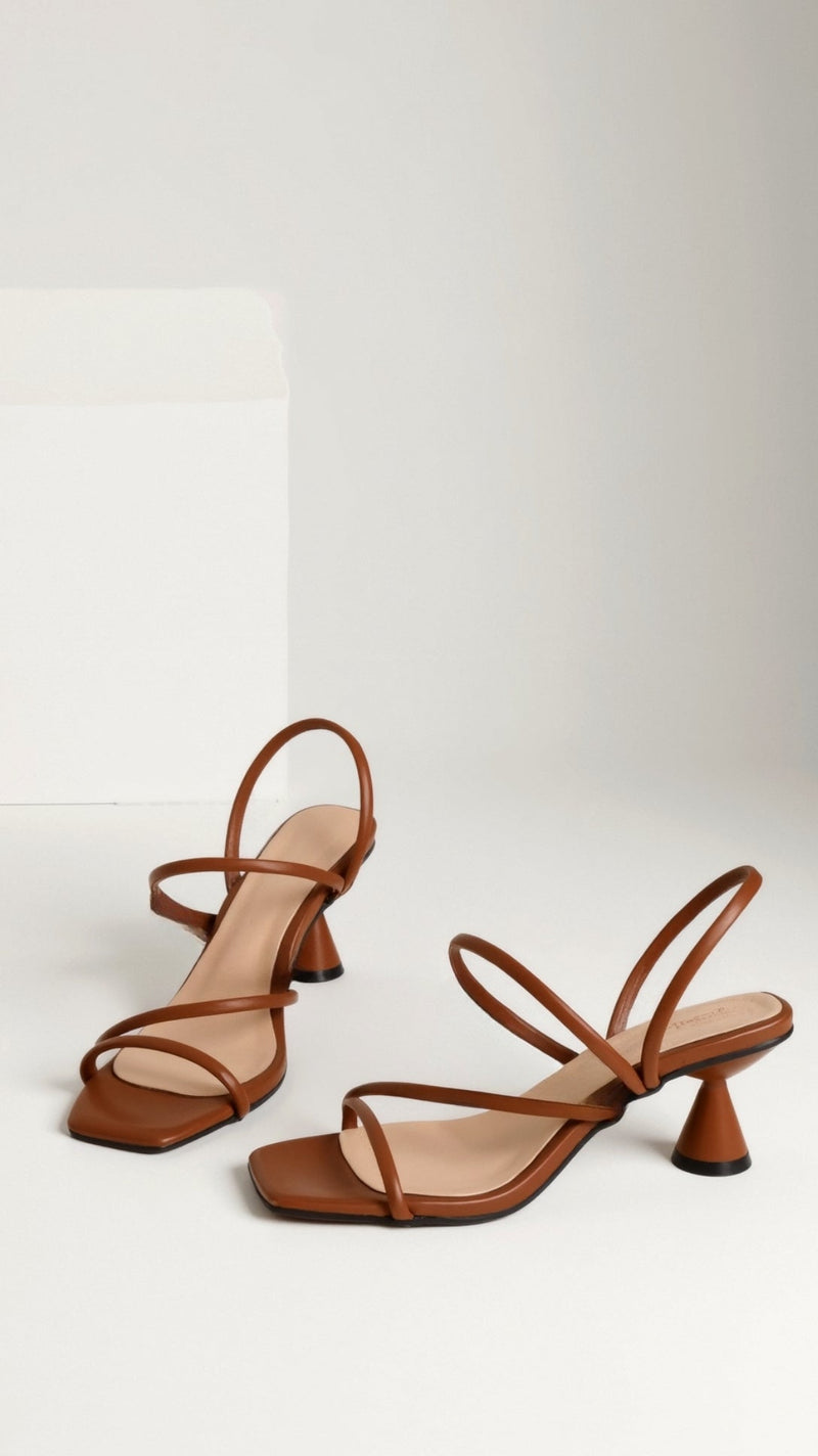 Strappy Block Heel Sandals-footwear > sandals-Laventaire-Laventaire