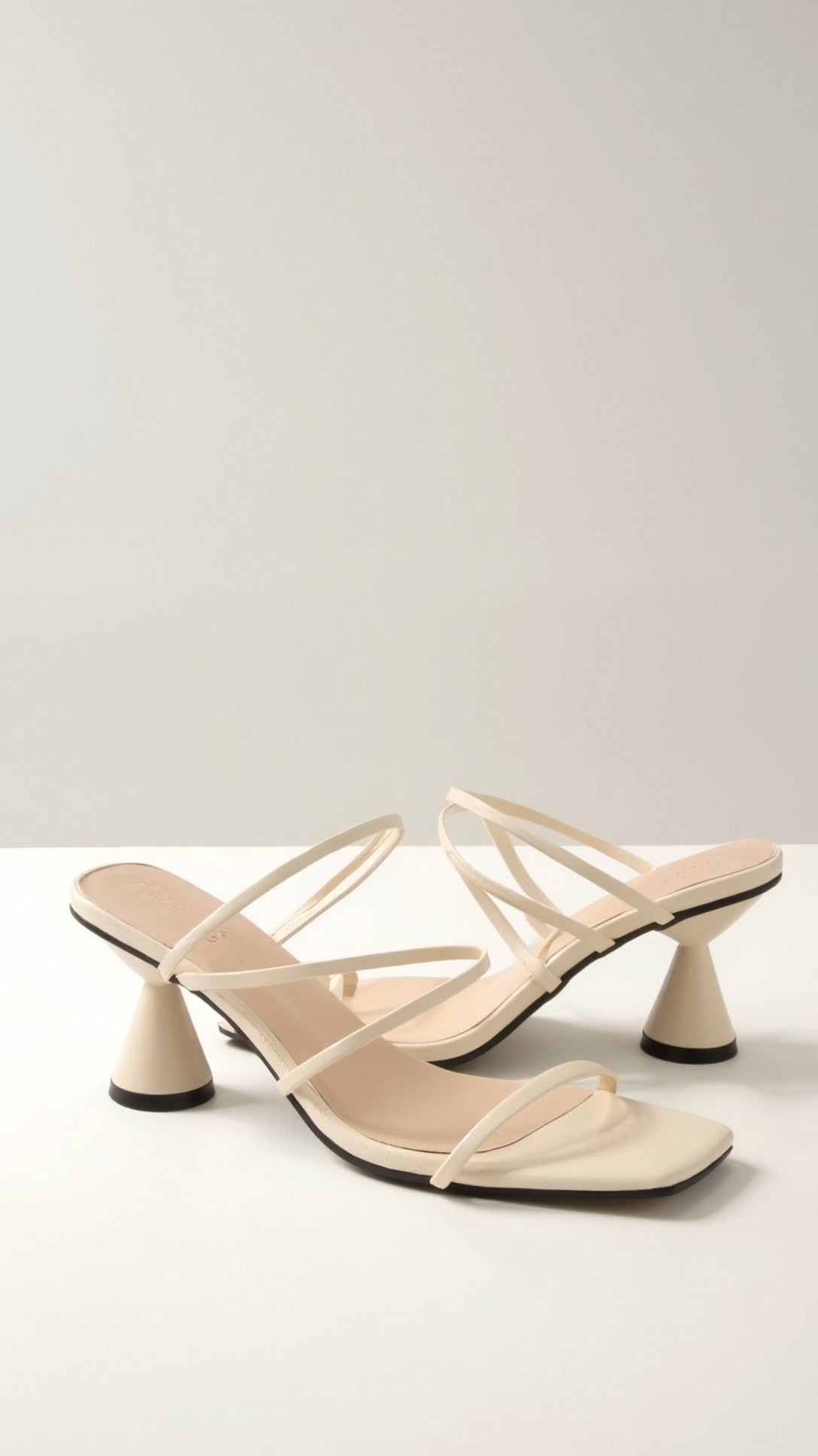 Strappy Block Heel Sandals-footwear > sandals-Laventaire-Beige-34-Laventaire