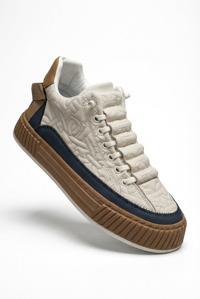Street Style Quilted Sneakers-footwear > sneakers-Laventaire-White-38-Laventaire