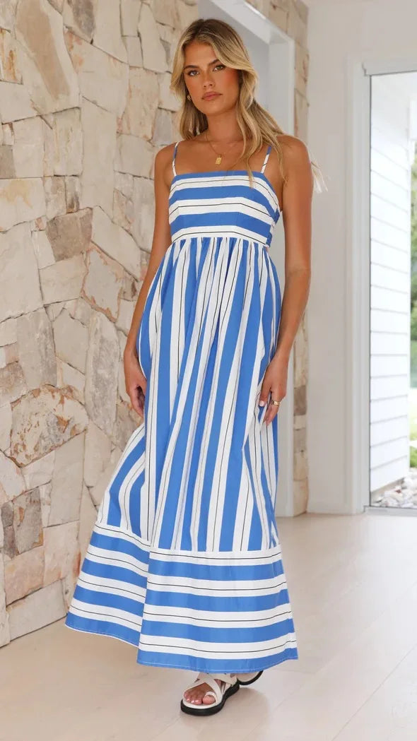 Striped Midi Dress-dresses > midi dress-Laventaire-Laventaire