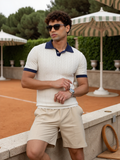 Structured Knit Polo Shirt-shirts > polo shirts-Laventaire-Laventaire