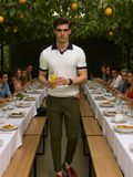 Structured Knit Polo Shirt-shirts > polo shirts-Laventaire-Laventaire