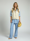 Structured Sleeveless Gilet-outerwear > gilet-Laventaire-Cream-S-Laventaire