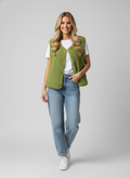Structured Sleeveless Gilet-outerwear > gilet-Laventaire-Green-S-Laventaire