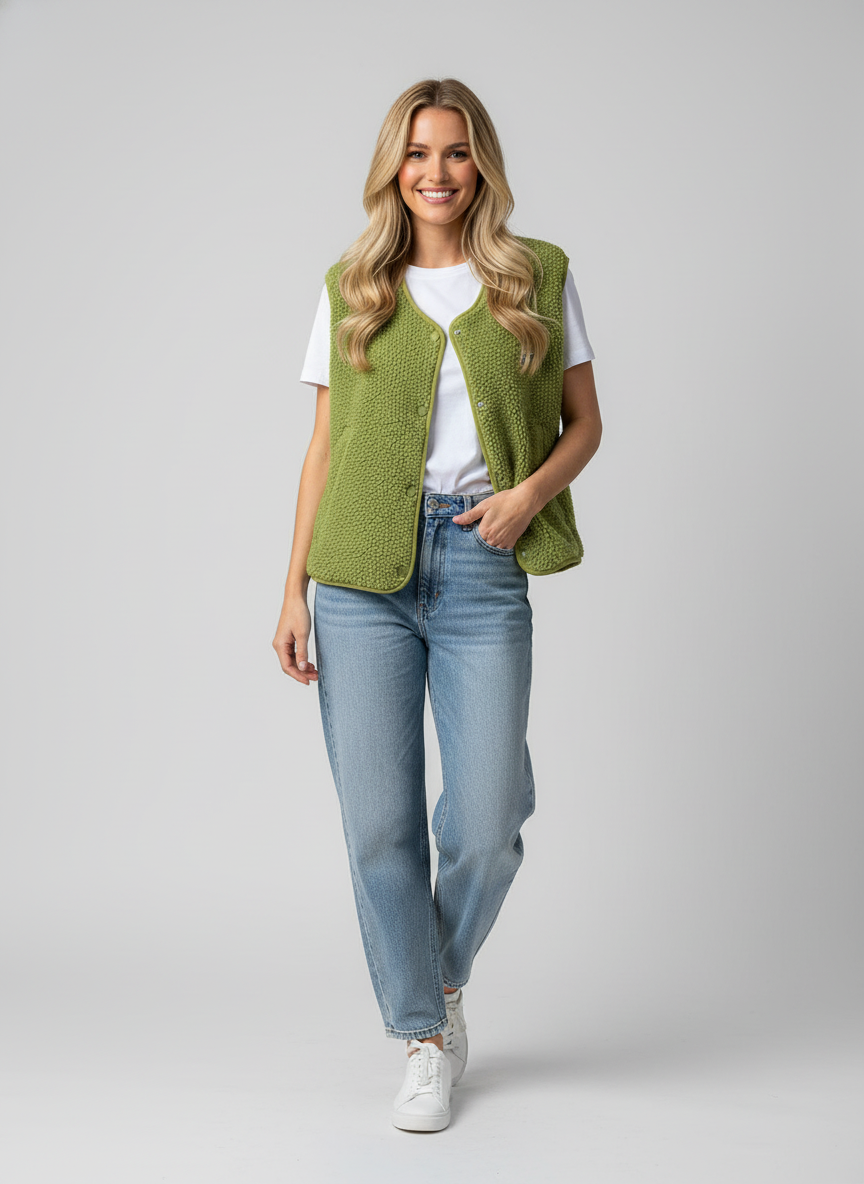 Structured Sleeveless Gilet-outerwear > gilet-Laventaire-Green-S-Laventaire