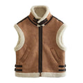 Structured Sleeveless Vest-vest > sleeveless vest-Laventaire-Brown-XS-Laventaire