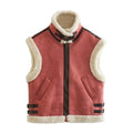 Structured Sleeveless Vest-vest > sleeveless vest-Laventaire-Red-XS-Laventaire