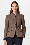 Structured Stand Collar Jacket-jackets > structured jackets-Laventaire-Laventaire