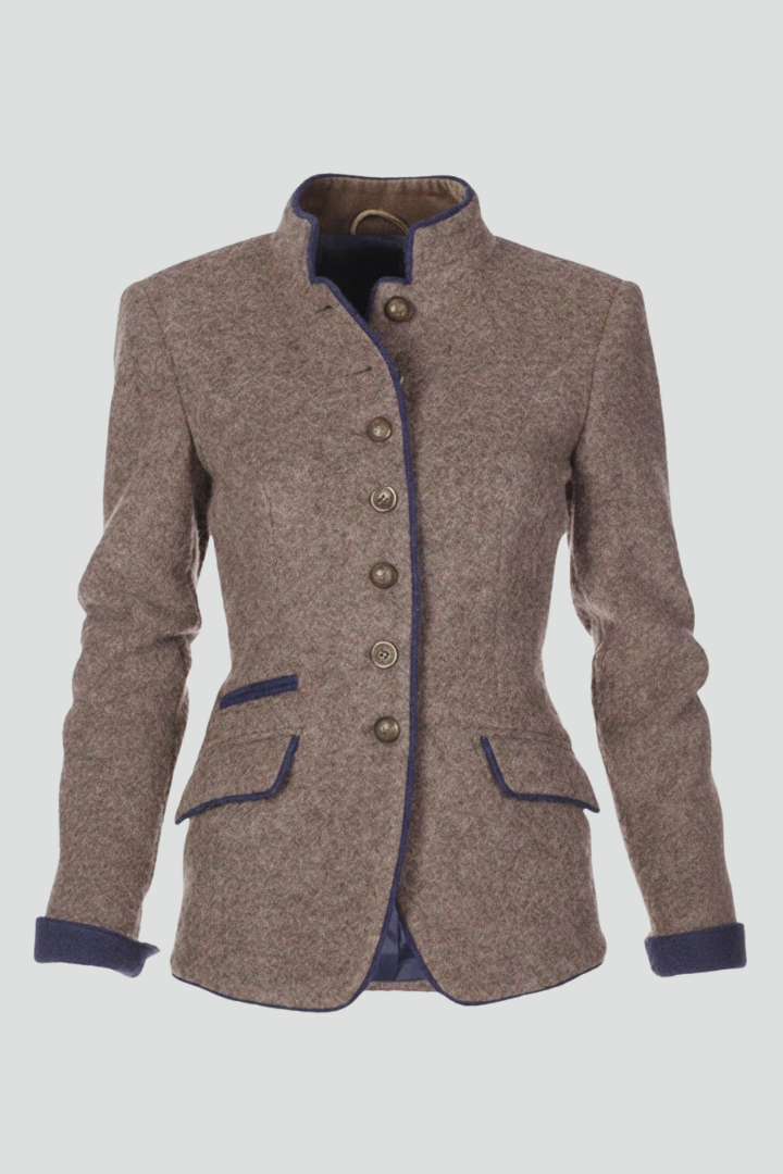 Structured Stand Collar Jacket-jackets > structured jackets-Laventaire-Laventaire