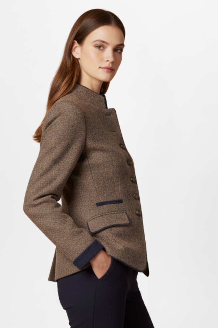Structured Stand Collar Jacket-jackets > structured jackets-Laventaire-Laventaire