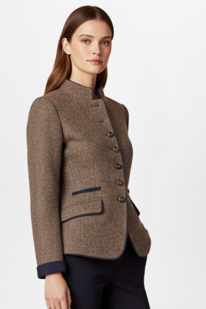 Structured Stand Collar Jacket-jackets > structured jackets-Laventaire-Laventaire
