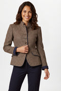 Structured Stand Collar Jacket-jackets > structured jackets-Laventaire-Light Brown-S-Laventaire