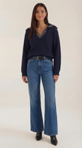 Studded V-Neck Sweater-sweaters > v-neck sweater-Laventaire-Laventaire
