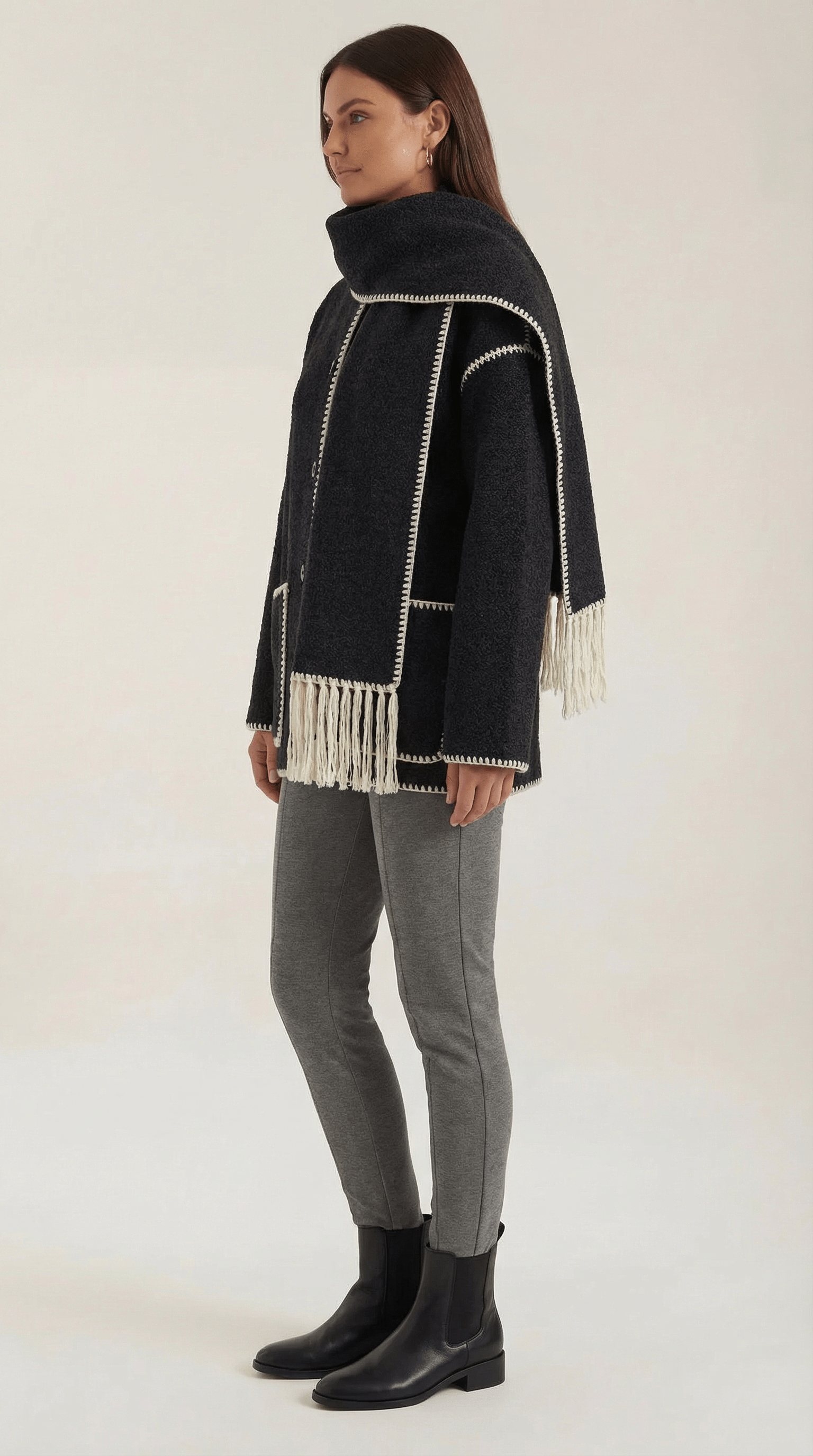 Stylish Casual Wrap Jacket-outerwear > jackets > wrap jacket-Laventaire-Laventaire