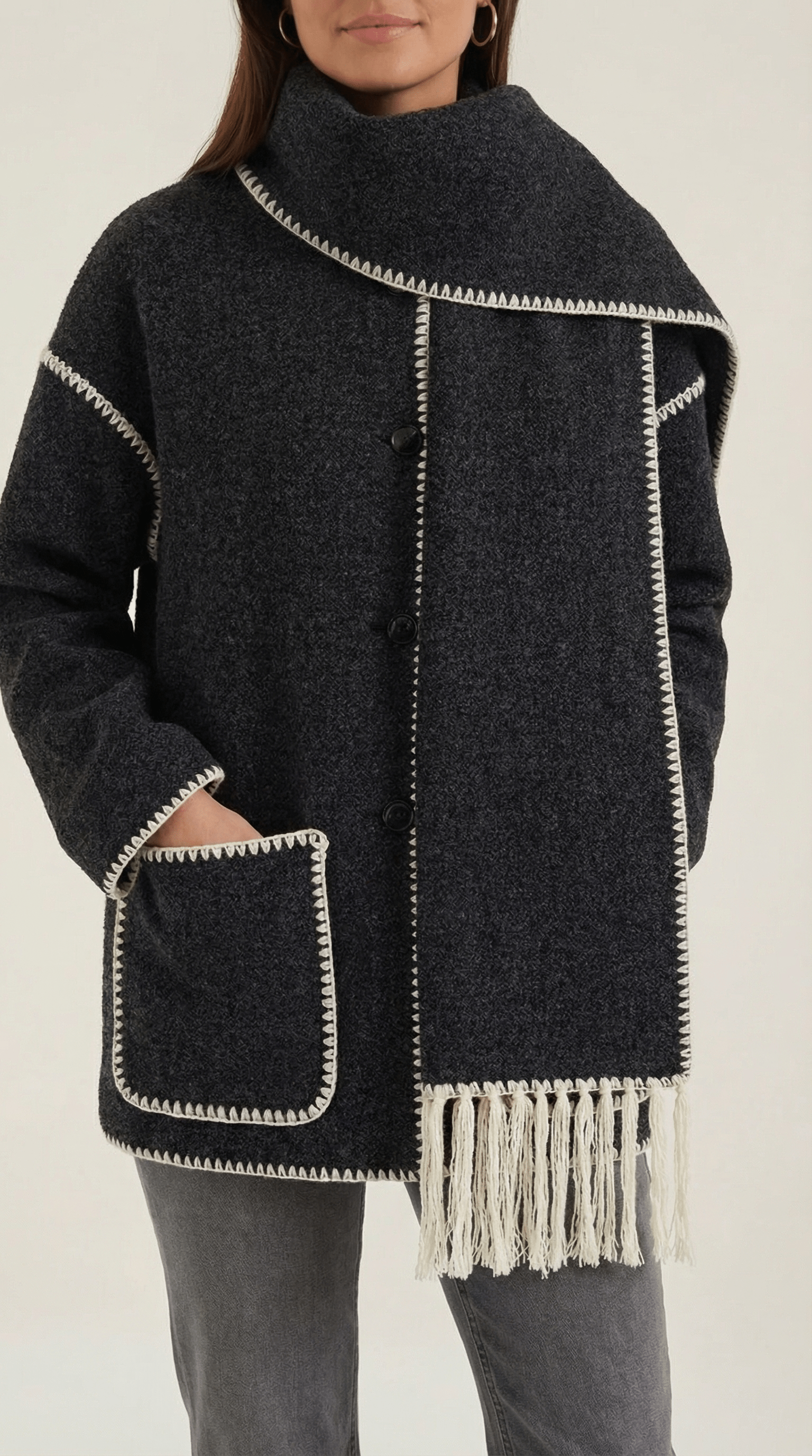 Stylish Casual Wrap Jacket-outerwear > jackets > wrap jacket-Laventaire-Laventaire