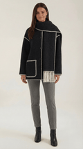 Stylish Casual Wrap Jacket-outerwear > jackets > wrap jacket-Laventaire-Black-S-Laventaire