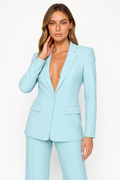Stylish Wide Leg Set-trousers > wide leg trousers set-Laventaire-Baby Blue-S-Laventaire