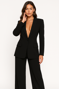 Stylish Wide Leg Set-trousers > wide leg trousers set-Laventaire-Black-S-Laventaire