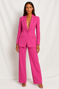 Stylish Wide Leg Set-trousers > wide leg trousers set-Laventaire-Deep Pink-S-Laventaire