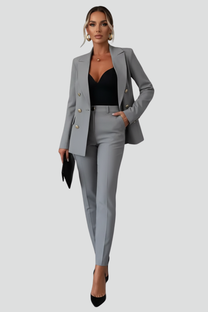 Suit Set Trousers Blazer-suits > suit set-Laventaire-Gray-S-Laventaire