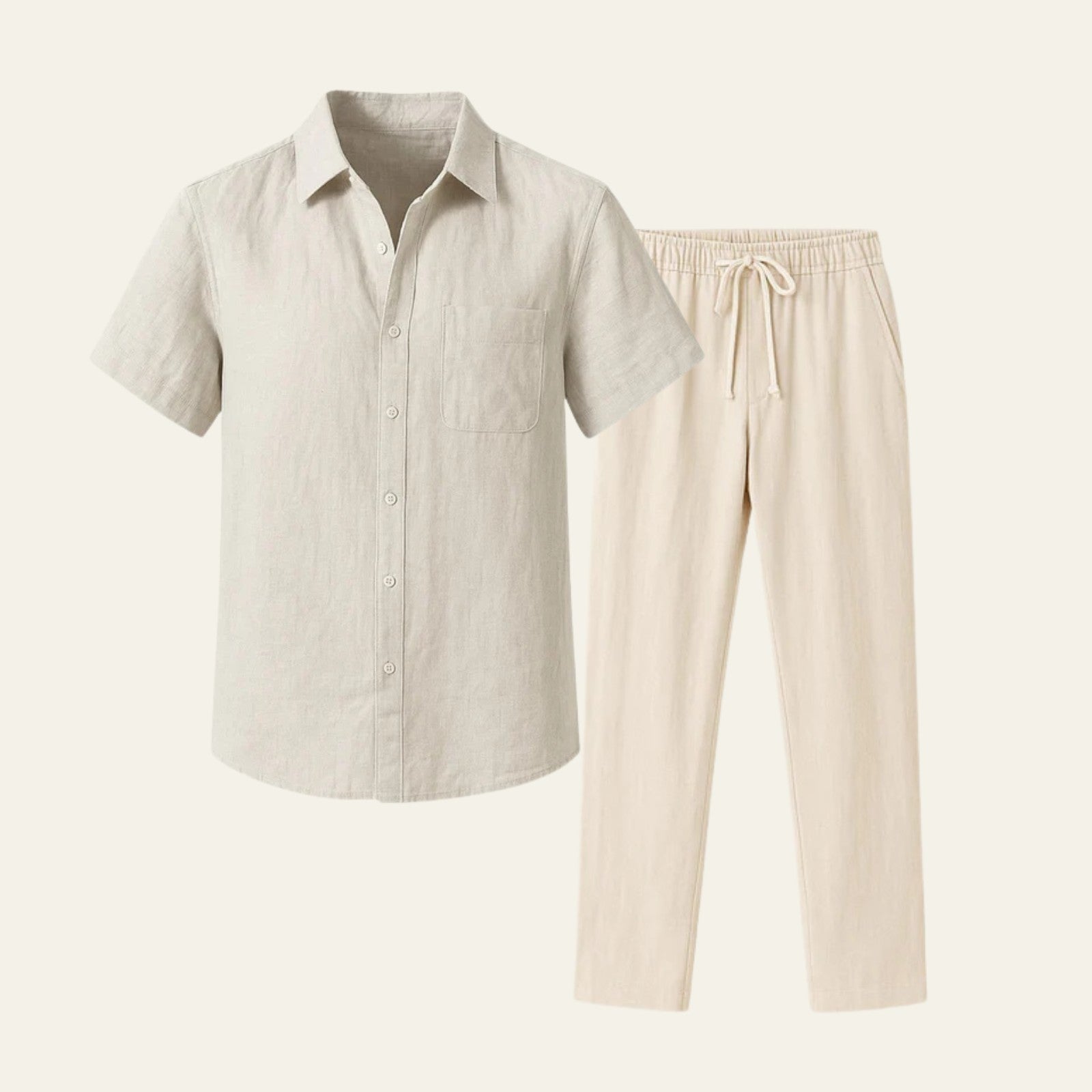 Summer Co-Ord Lounge Set-sets > casual set-Laventaire-Beige-S-Laventaire