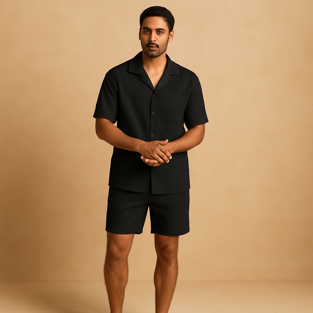 Summer Outfit Two-Piece Set-outfits > two-piece outfits-Laventaire-Black-S-Laventaire