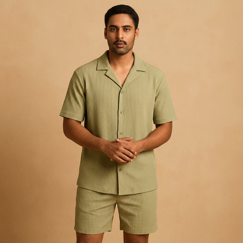 Summer Outfit Two-Piece Set-outfits > two-piece outfits-Laventaire-Light Green-S-Laventaire