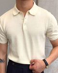 Summer Slim Fit Polo Shirt-shirts > polo shirts-Laventaire-Cream-M-Laventaire