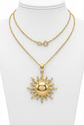 Sun Pendant Necklace-jewelry > necklaces > pendant necklaces-Laventaire-Gold-One Size-Laventaire