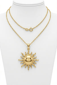 Sun Pendant Necklace-jewelry > necklaces > pendant necklaces-Laventaire-Gold-One Size-Laventaire