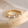 Synthetic Pearl Accent Statement Ring-jewelry > rings > statement rings-Laventaire-Laventaire